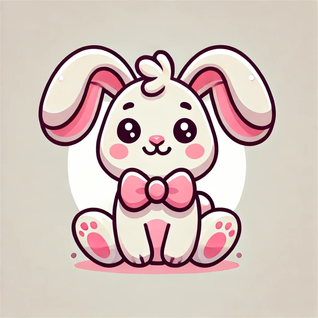 Excited bunny with big ears